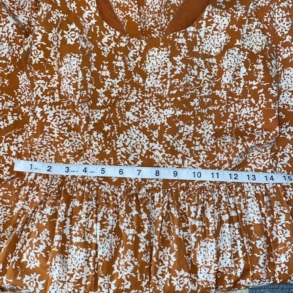 Lapis by Anthropologie Brown White Floral Cotton Blend A-line Dress Size Small - Picture 14 of 14